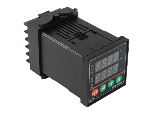 C100 Temperature Controller with 40DA Relay 24-380V AC Output K Type Probe and Heat Sink for Equipment Integration