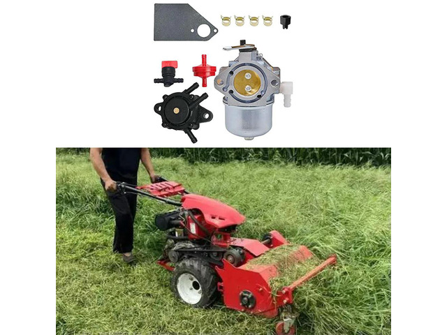 695503 5-4993 Carburetor Kit with Fuel Pump Fuel Filter and Intake Gasket for Lawn Mower Engines For 498838 499029 497164 497844