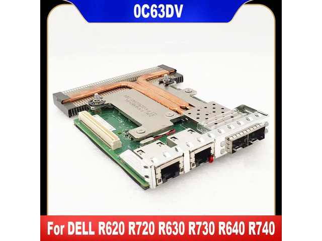 0C63DV Optical Fiber 10 Gigabit Optical Port Network Card C63DV For R620 R720 R630 R730 R640 R740 Server Ethernet Card