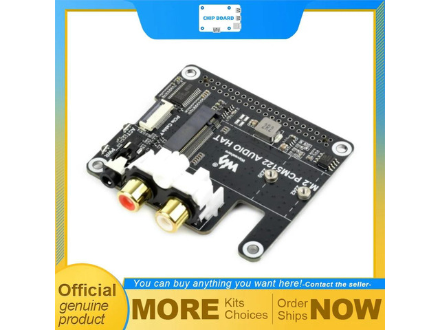 Raspberry Pi PCIe M.2 HAT, NVMe SSD Support, I2S Audio Output, 3.5mm Jack + RCA, Driverless Design