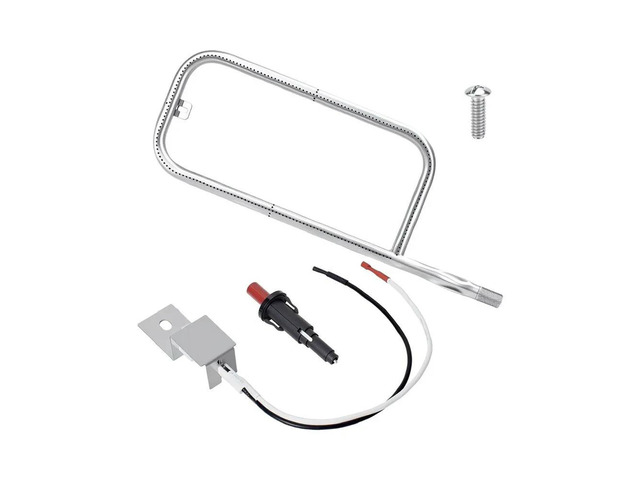 Stainless Steel Burner Tube 60041 Paired with Fully Wired Spark Igniter 80462 for Weber Gas Grill Replacement Applications