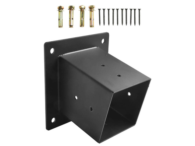 Flexible Design Slanted Roof Pergola Bracket Kit for 4x4 Inch Posts Includes Essential Hardware for Outdoor Use