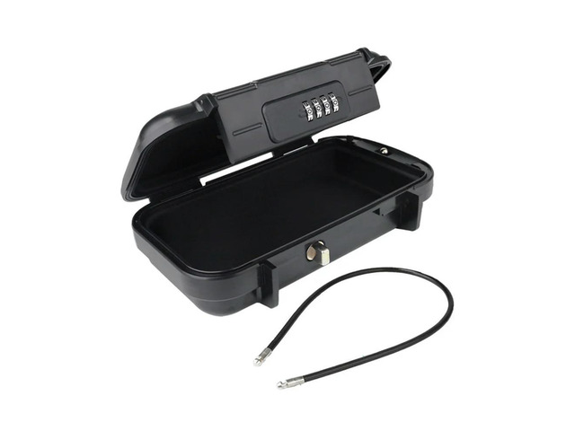 Water Resistant Combination Lock Box for Beach Pool Camping and Hotel Use with Detachable Steel Cable