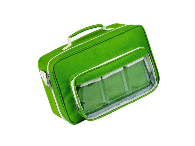 Grain Organizer Box Ensures Safe Handling of 120 Grain Envelopes with Double Zippers Sturdy Handle and Adjustable Strap
