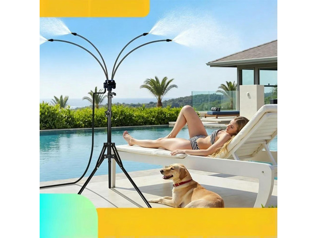 Poode Misting Fan Outdoor Misting System For Hot Summer Days As Shown Pp And l Material Reinforced Joint Structure