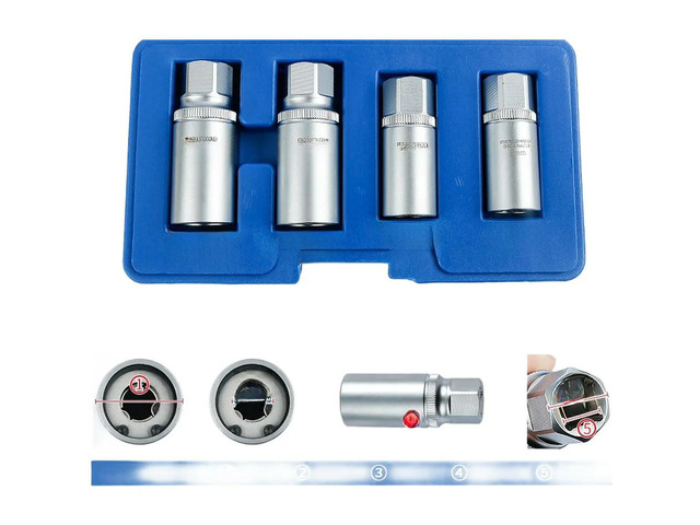 For Broken Stripped Screw Remover Double Head Bolt Extractor Set 6 8 10 12mm with Roller Bearing and Case