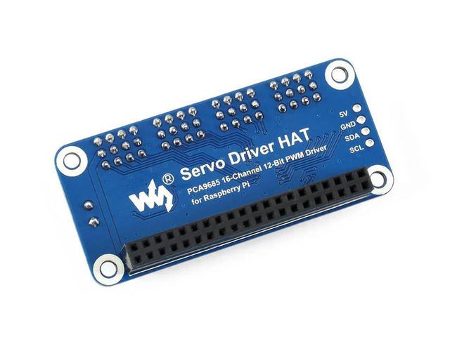 Servo Driver HAT for Raspberry Pi 16-Channel 12-bit I2C Expand Module PCB Board with Jumper Wires for DIY Projects