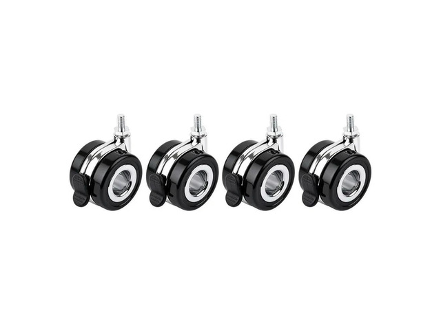 HomeRack 2.5inch (60mm) Hollow Caster Wheel Kit With Brake, Includes 4 Caster Wheels, Compatible With Standard M8 Threaded Hole