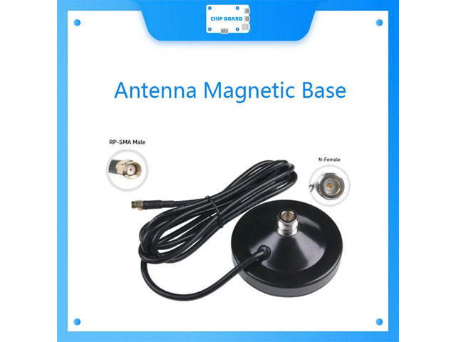 Antenna Magnetic Base; N Female to RP-SMA male - CFD200-Black-2m