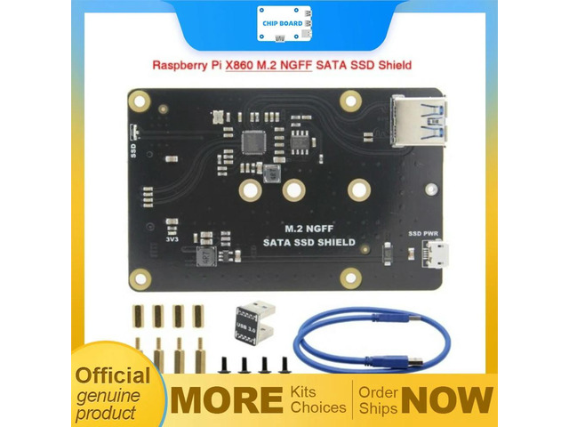 Raspberry Pi X860 M.2 SATA SSD expansion board supporting multiple NGFF sizes for NAS via USB 3.0 interface