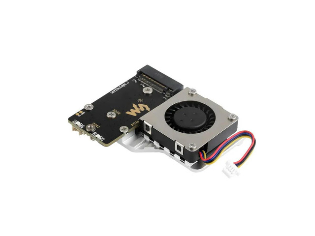 PCIe To M.2 Adapter Board (E) For Raspberry Pi 5, With Cooling Fan, Compatible With 2242 / 2230 Size NVMe Protocol M.2 SSD