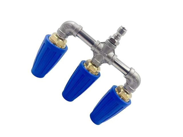 360 Spin Turbo Nozzle for Pressure Washer Triple Head Aluminum Alloy Construction Quick Connect 1/4 Inch Fitting