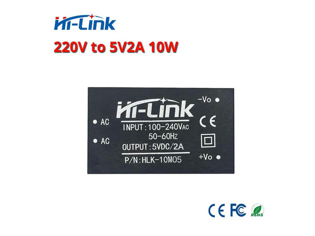 HLK-10M05 AC-DC 220V to 5V/10W isolated ligent household switch step down mini power supply module for device