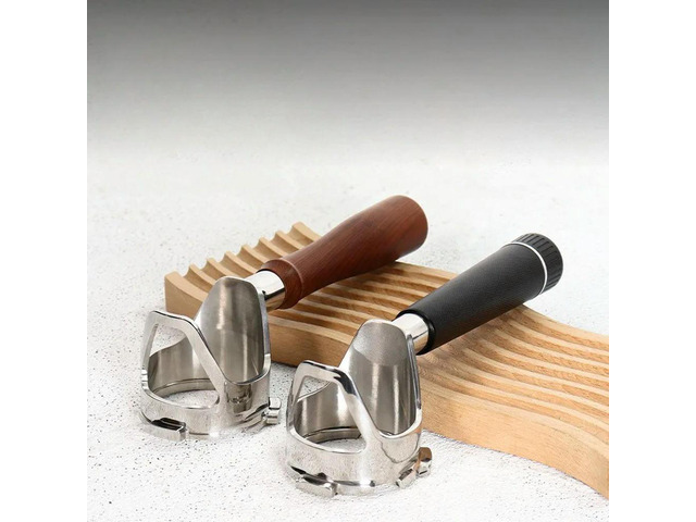 Espresso Bottomless Portafilter 54mm 3-Ears Wood Handle Stainless Steel for NJ ES501 ES502 ES601 ES655 ES701 Compatibility
