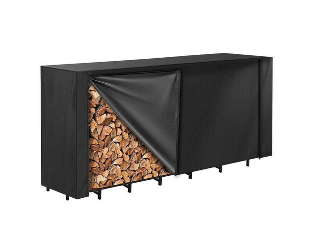 Camping Firewood Cover Firewood Log Rack Cover Weather Resistant Cover 244*61*107cm 600D Oxford Fabric Downward Air Vents