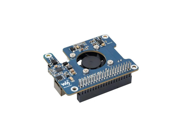 Power Over Ethernet HAT (F) For Raspberry Pi 5 / CM 5, High Power, Onboard Cooling Fan, With l Heatsink
