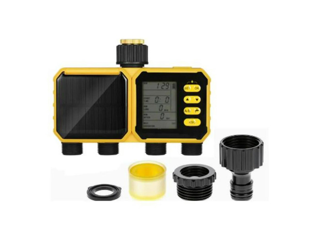 For Garden Irrigation Systems Lcd Irrigation Controller Solar Watering Timer For Rainy Weather Protection Ipx5 Waterproof Rating