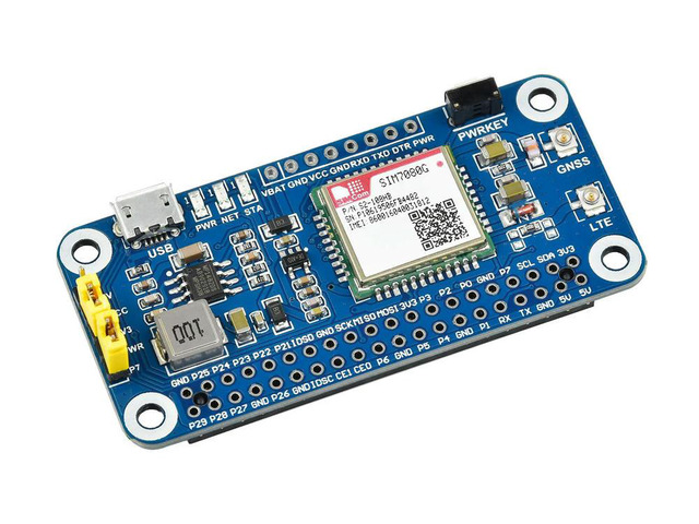 NB-IoT / Cat-M(eMTC) / GNSS HAT for Raspberry Pi, Globally Applicable