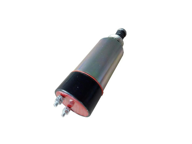 24V Stall Solenoid Valve for Diesel Engine Stop Applications Model Number 125 5772 9458 Threaded Mount Silver Gray