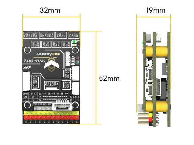 SpeedyBee F405 WING APP FC Board for Fixed Wing Aircraft, Reliable Flight Control for RC Plane Projects