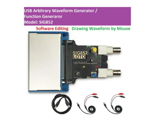 LOTO SIG852 USB AWG/ Arbitrary Waveform Generator/Signal Generator/Function Generator/2-Channel
