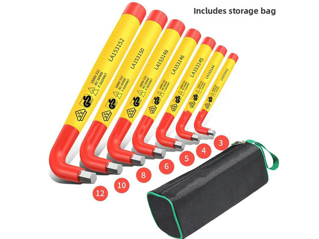 Hand Tool Set Alloy Steel Wrenches Yellow Insulated Hex Key Alloy Steel Construction High Hardness Alloy Steel