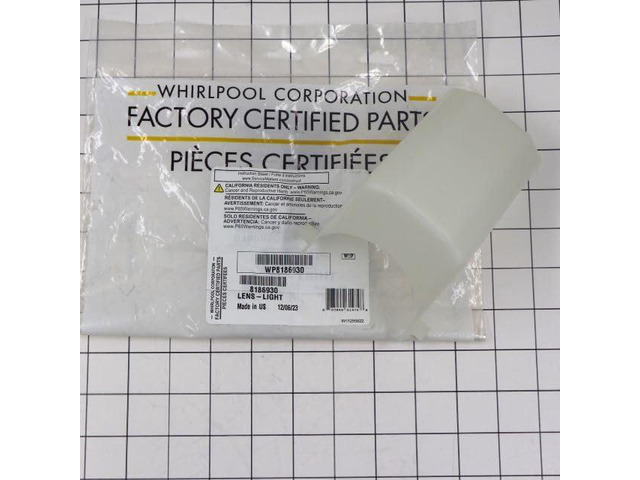 WP8186930 OEM Range Vent Hood Light Bulb Cover