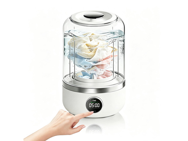 1.2L Portable Travel Washing Machine, Mini Washer for Underwear, Touchscreen, Compact & Quiet, Great for Dorms, Travel & Small Spaces
