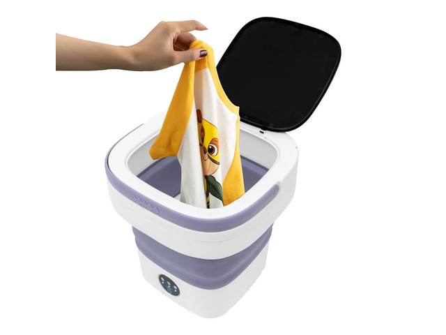 Portable Washing Machine, 12L Mini Foldable Washer with 3 Modes Deep Cleaning for Underwear Small Items Apartment Dorm RV Travel laundry (Purple, 12L)