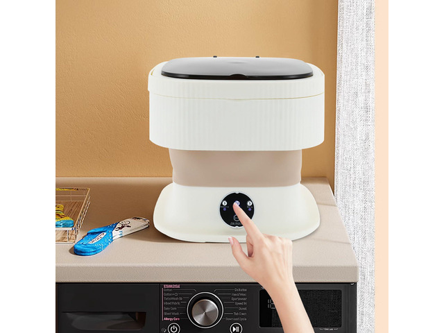 Portable Washing Machine,10 L Foldable Mini Washer with Turbine Core 3 Wash Modes for Apartments Travel Dorms RV Lightweight Compact Laundry for...