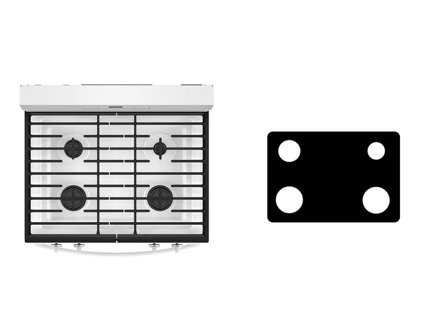 Custom Fit Premium Reusable Burner Liner for Whirlpool Gas Range Stove Protect Your Stovetop with this Splatter Guard Cover - WFGS3530RW