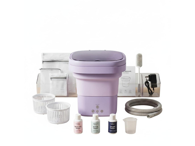 Portable Washing Machine, Mini Washer and Spin-Dryer With Folding Hanger, Compact Laundry Machine of Underwear, Baby Clothes, for Apartments,...