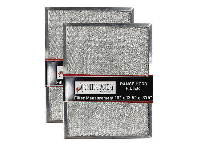 10 Inches X 13-1/2 Inches X 3/8 Inches Range Hood Aluminum Grease Filters 2-Pack