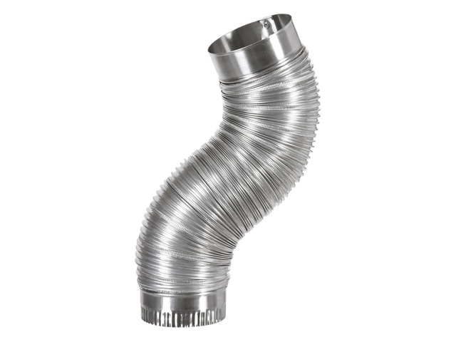 Aluminum Duct with Connectors, Semi Ridgid, Flexible, 4' x 2', Silver (AM42)