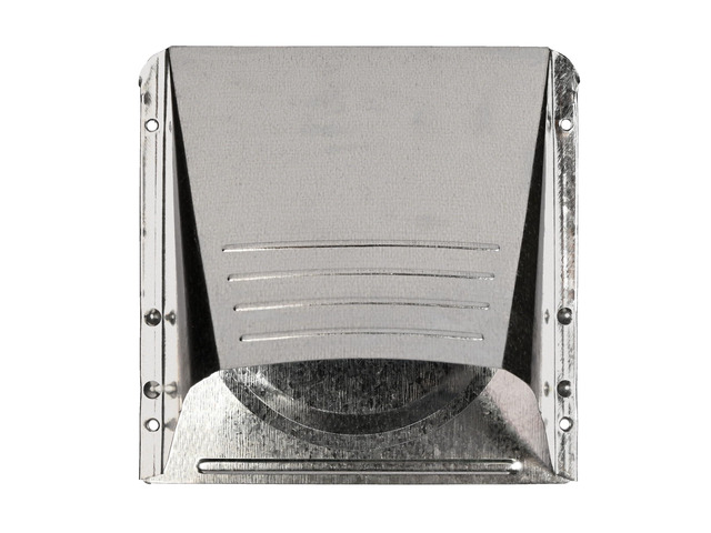 Dryer Vent, Wide Mouth Galvanized Vent Hood with Pipe, Silver, 4 (GVH4NR), GRAY