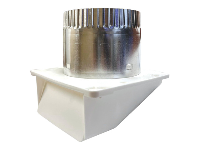 White 4-inch Plastic Under Eave Vent with Weather Damper and Tail Pipe (143WTP)