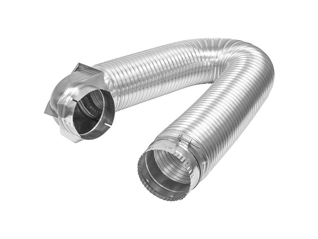 084718 All Metal SAF-T Single Elbow Dryer Vent Duct Kit, UL Listed, 4' Diameter x 8' Length, Silver