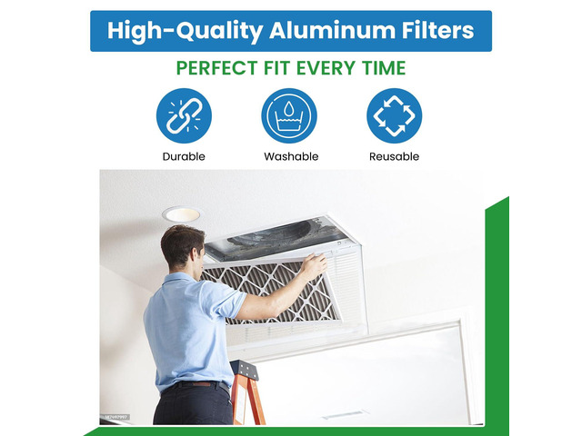 Replacement Broan 97017455 Compatible Replacement Aluminum Filters - 9-7/8 x 11-11/16 x 5/16 PTLS (2-Pack)
