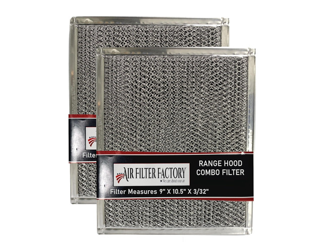 Range Hood Combo Filter WB02X10700 Replacement 2-Pack GE compatible WB02X10700 combo filter 2-pack. 9' x 10.5' x 0.09'. Dual-layer charcoal &...