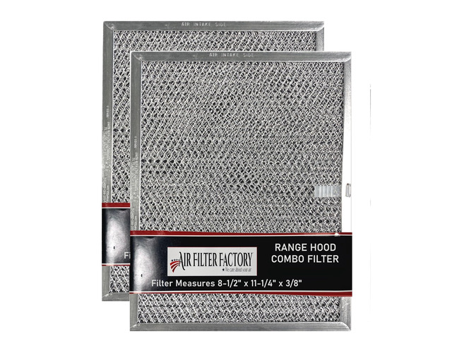 8-1/2 x 11-1/4 x 3/8 Inches Compatible For Range Hood Aluminum Charcoal Combo Filters 2-Pack