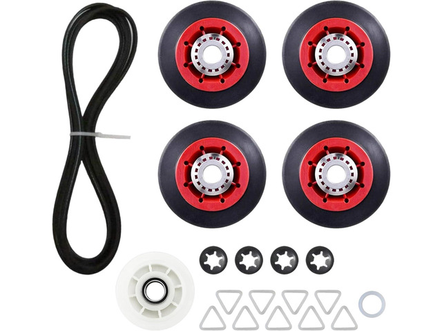 Dryer Repair Kit Replacement For Maytag MEDX600XW0, Maytag 5000 series 3000 series 2000 series, Maytag Bravos Quiet Series 300 With Roller, Belt &...