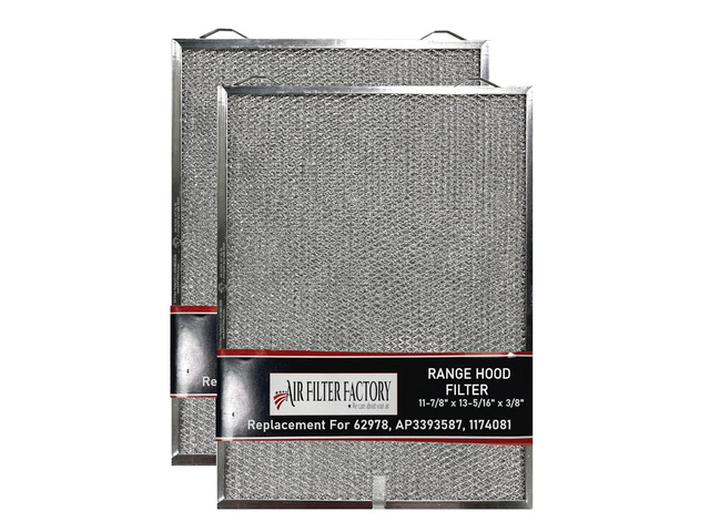 Grease Filter 62978, AP3393587, 1174081 Replacement For Dacor Range Hood Aluminum Mesh Grease Filters 11-7/8' x 13-5/16' x 3/8' 2-Pack