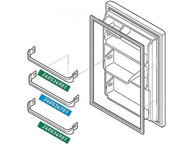 Door Shelf Rack Bar (Middle) Compatible with Frigidaire FRT21KG3DW0, NFTR18X4LBF, FFHI1817LB0, FRT21FD3AW5, FFTR1814TBB Refrigerators
