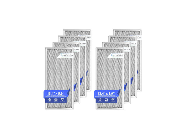 WB06X10596 6802A AP AP5617368 Microwave Replacement Grease Filter 13.4' x 5.9' for GE Whirlpool Maytag Samsung Microwave Range Hood, 8 Packs