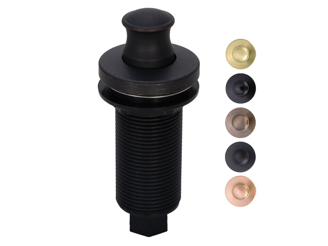 Oil Rubbed Bronze Garbage Disposal Air Switch Kit with Sink Top Waste Disposal On/Off Push Button with Brass Cover and Plastic, 2-1/2' Max...