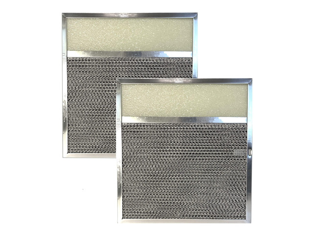 11-1/2 x 11-3/4 x 3/8 Inches Range Hood Charcoal Carbon Aluminum Mesh Combo Vent Lens Filter 2-Pack