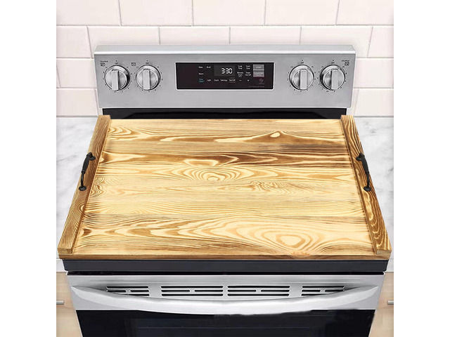Noodle Board Stove Cover Pine Wood Stove Cover Board with Handles, Durable Cooktop Covers for Gas Stove, Electric Stove, Kitchen Sink Cover for...