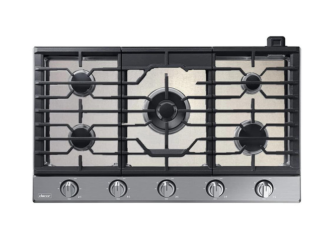 Stove Top Protector for Dacor Gas CookTop, Custom Fit Ultra Thin Reusable Burner Splatter Spill Guard Protective Cover Liner in Silver - DTG36P875NSDA