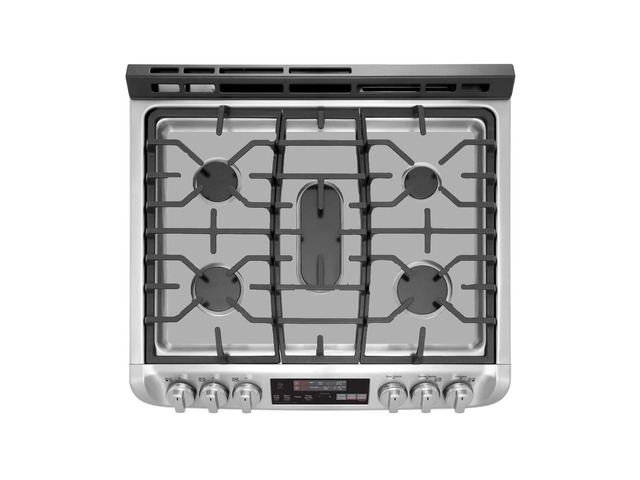 Stove Top Protector for LG Gas Range Top, Custom Fit Ultra Thin Reusable Burner Splatter Spill Guard Protective Cover Liner in Silver - LTG4715ST