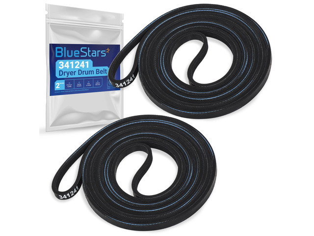 [2-Pack] 341241 Dryer Drum Belt Compatible with Whirlpool Kenmore Replaces 8066065 AP2946843 W10127457 PS346995 14210003 31531589 31001026...